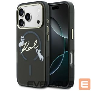 Kitos prekės Karl Lagerfeld  Karl Lagerfeld IML Choupettes Karl Script Logo MagSafe Case for iPhone 17 Pro Max - Black 