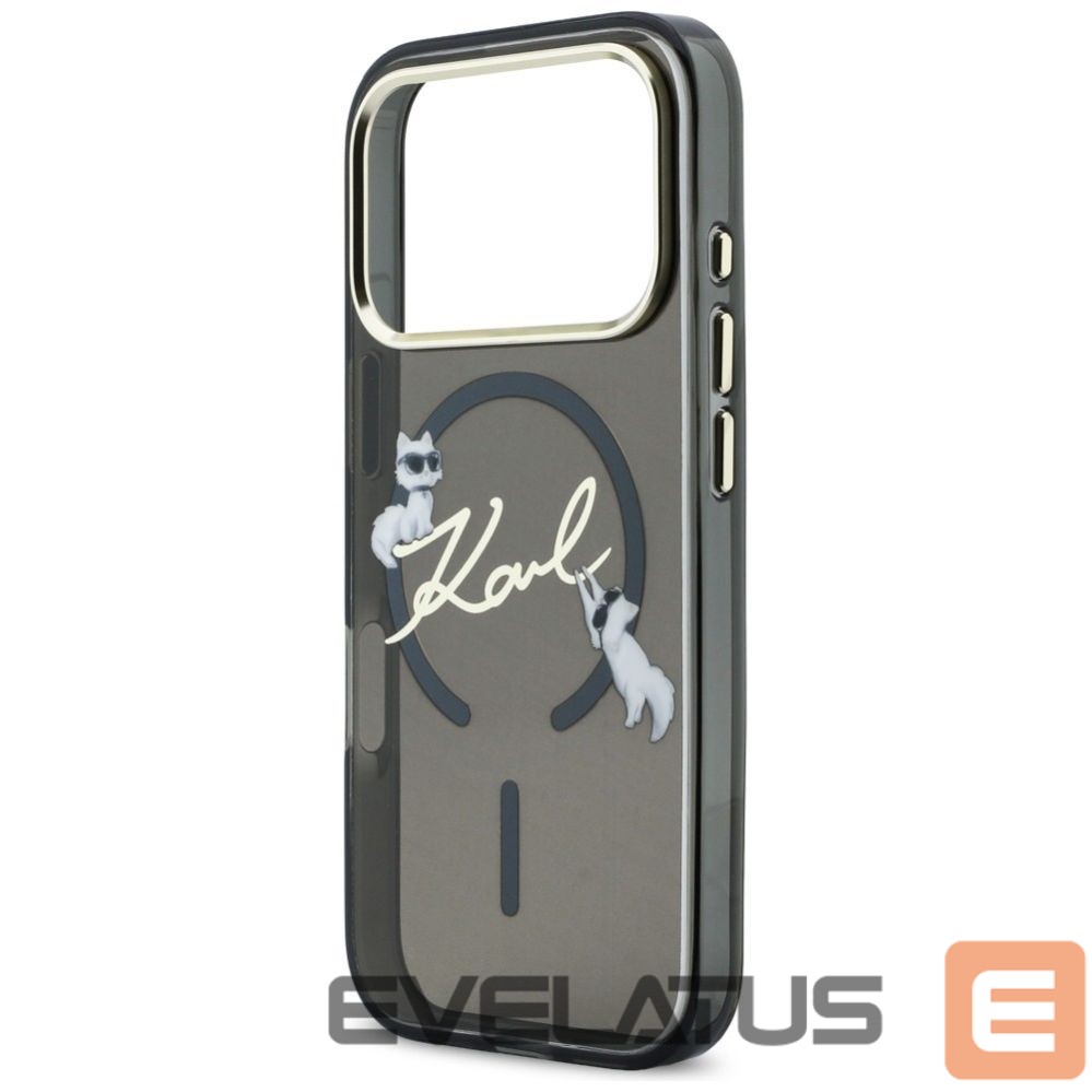 Kitos prekės Karl Lagerfeld Karl Lagerfeld IML Choupettes Karl Script Logo MagSafe Case for iPhone 17 Pro Max - Black