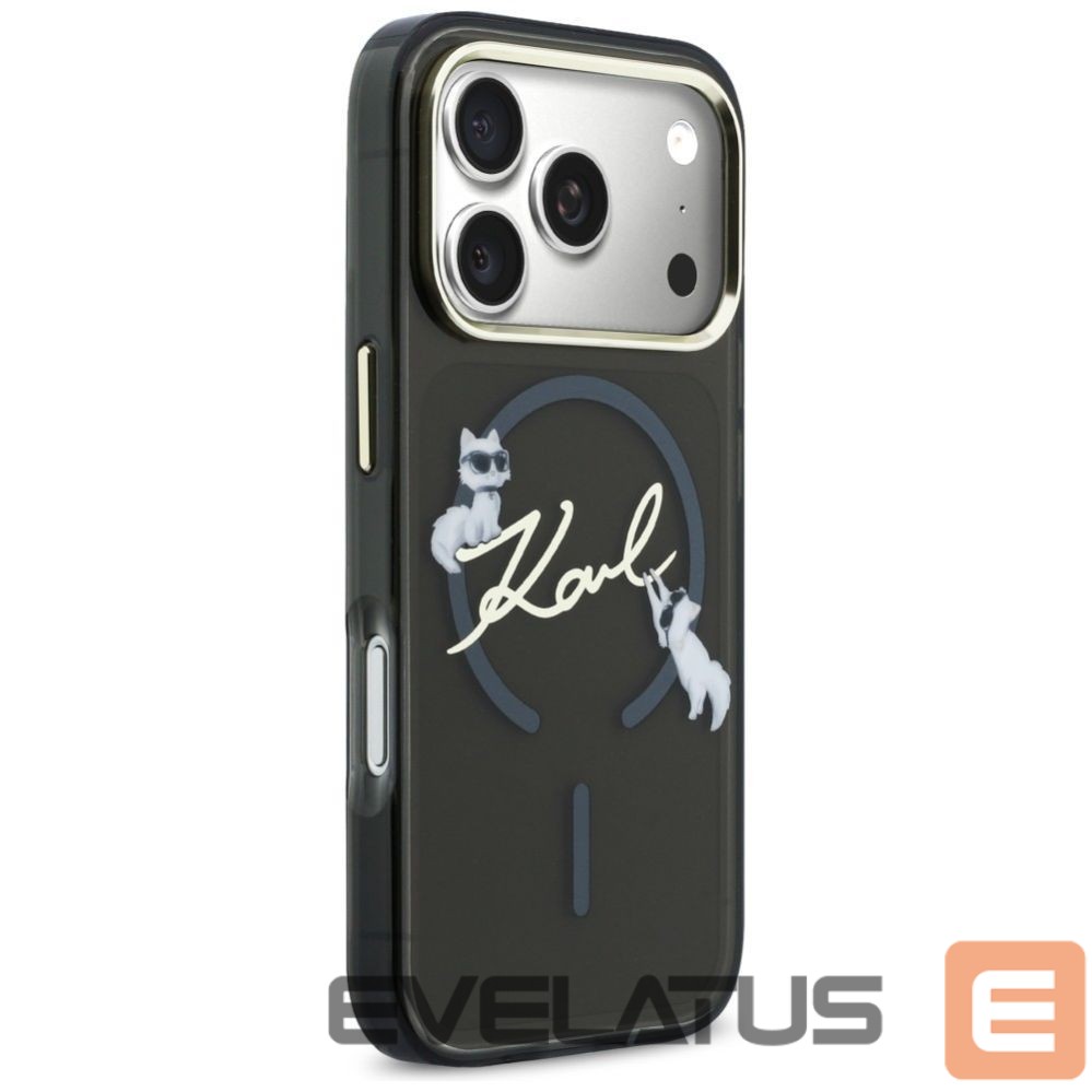 Kitos prekės Karl Lagerfeld Karl Lagerfeld IML Choupettes Karl Script Logo MagSafe Case for iPhone 17 Pro Max - Black