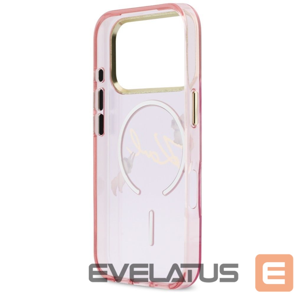 Kitos prekės Karl Lagerfeld Karl Lagerfeld IML Choupettes Karl Script Logo MagSafe Case for iPhone 17 Pro Max - Pink