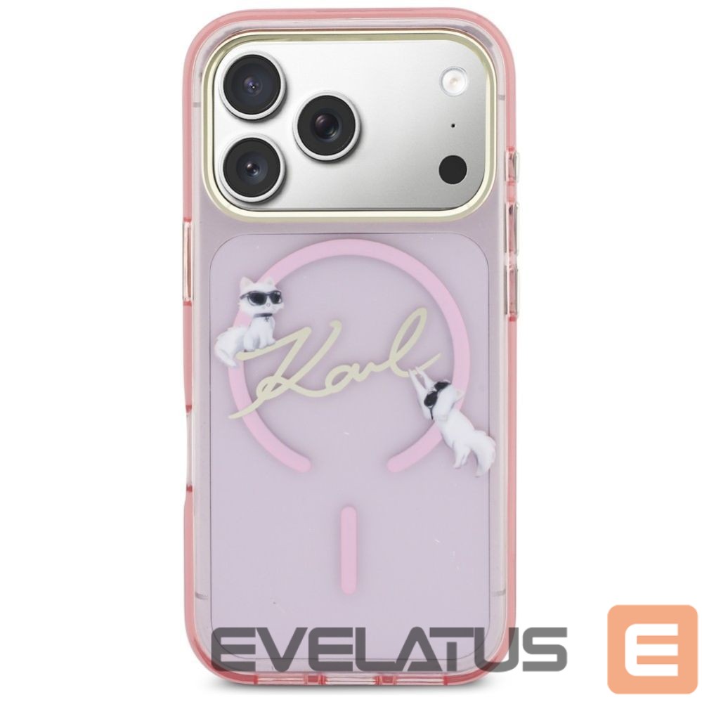 Kitos prekės Karl Lagerfeld Karl Lagerfeld IML Choupettes Karl Script Logo MagSafe Case for iPhone 17 Pro Max - Pink