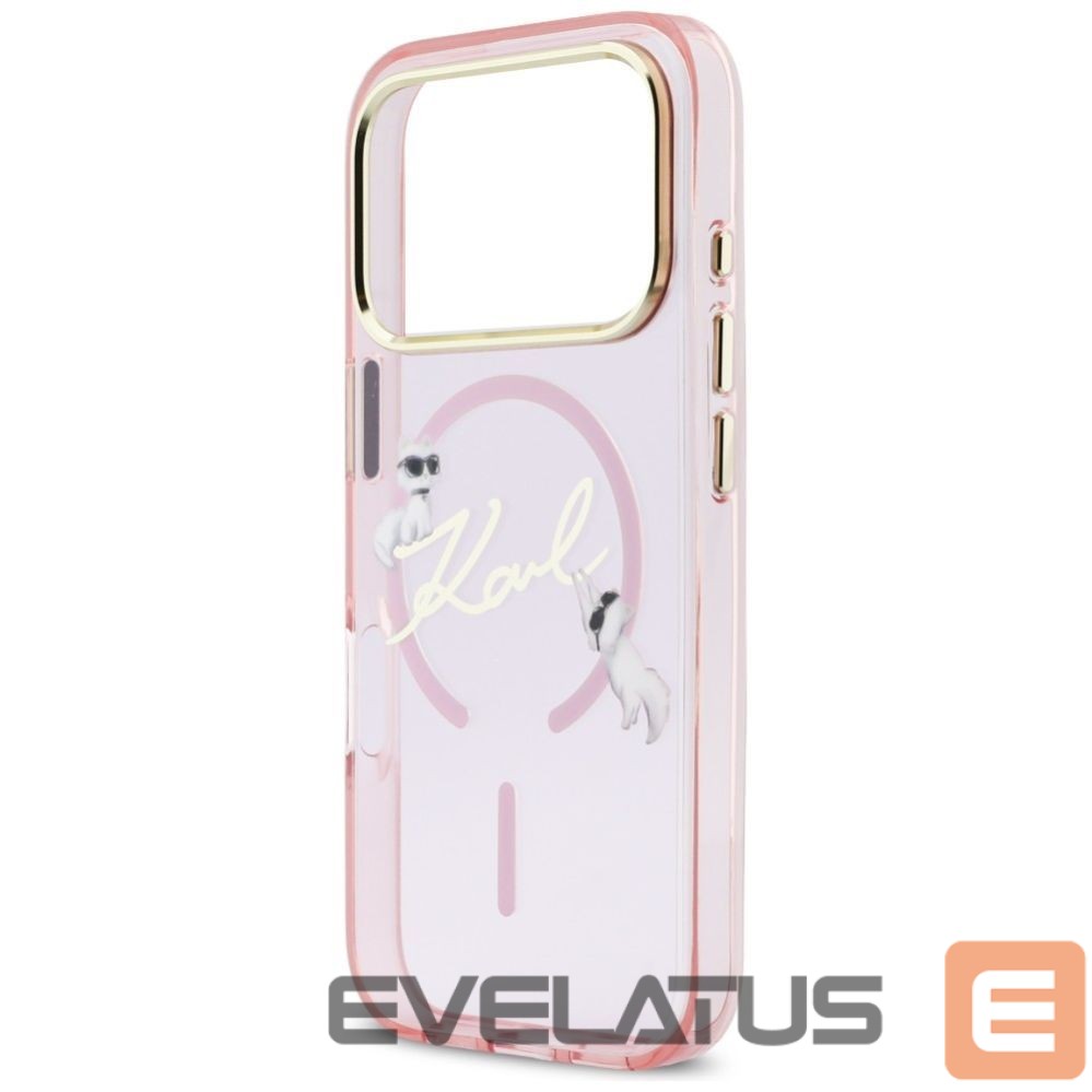 Kitos prekės Karl Lagerfeld Karl Lagerfeld IML Choupettes Karl Script Logo MagSafe Case for iPhone 17 Pro Max - Pink