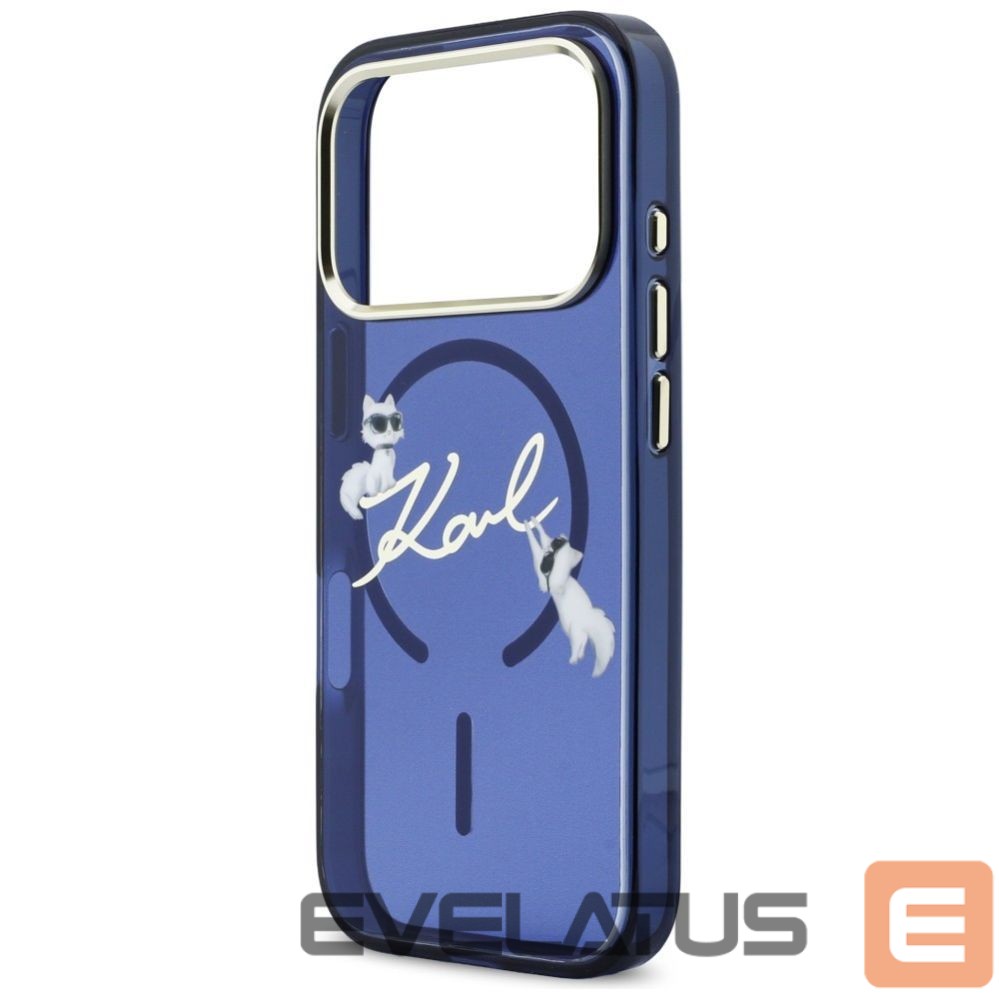 Kitos prekės Karl Lagerfeld Karl Lagerfeld IML Choupettes Karl Script Logo MagSafe Case for iPhone 17 Pro - Blue