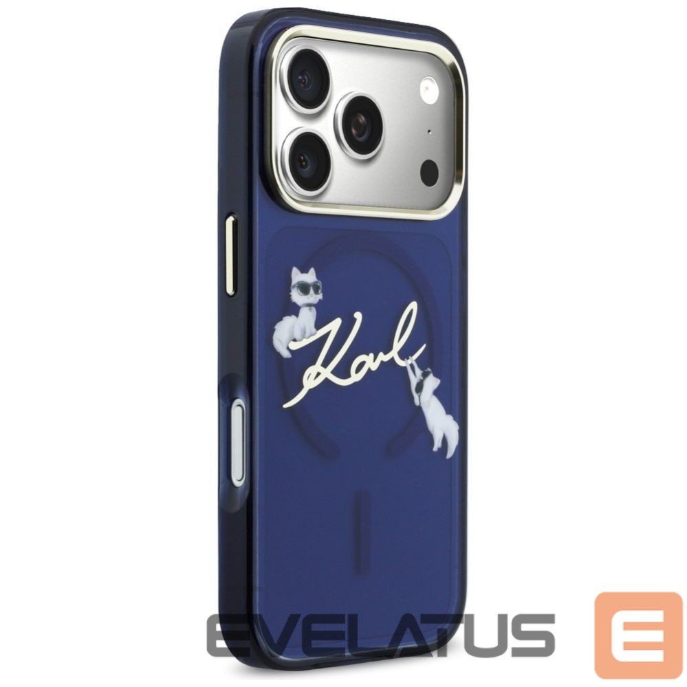 Kitos prekės Karl Lagerfeld Karl Lagerfeld IML Choupettes Karl Script Logo MagSafe Case for iPhone 17 Pro - Blue