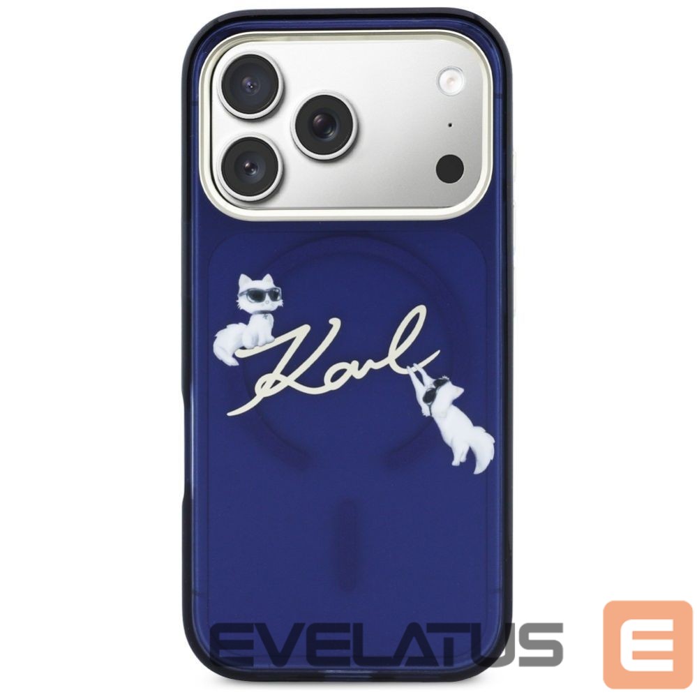 Kitos prekės Karl Lagerfeld Karl Lagerfeld IML Choupettes Karl Script Logo MagSafe Case for iPhone 17 Pro - Blue