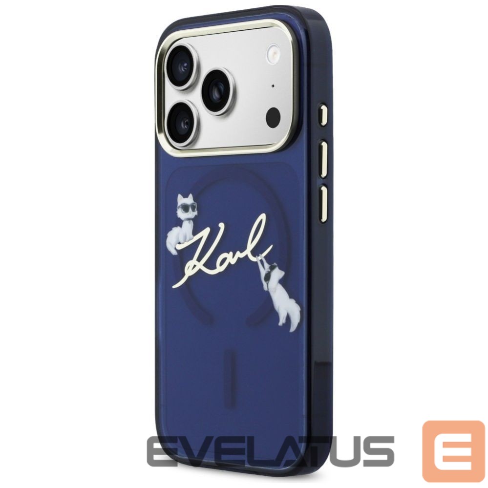 Kitos prekės Karl Lagerfeld Karl Lagerfeld IML Choupettes Karl Script Logo MagSafe Case for iPhone 17 Pro - Blue