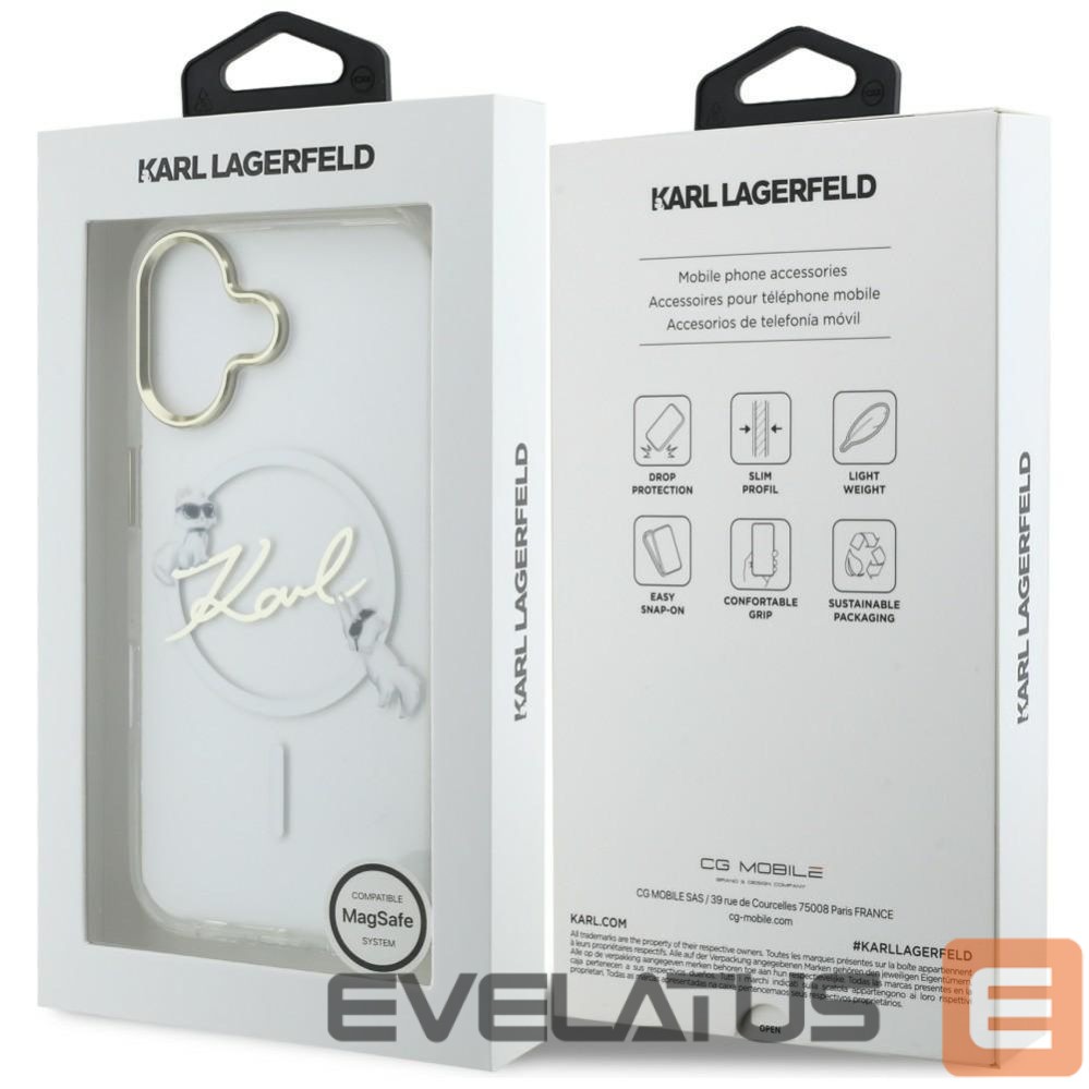 Kitos prekės Karl Lagerfeld Karl Lagerfeld IML Choupettes Karl Script Logo MagSafe iPhone 17 Case - Clear