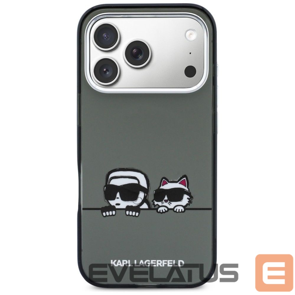 Kitos prekės Karl Lagerfeld Karl Lagerfeld IML Karl & Choupette Peekaboo Logo MagSafe Case for iPhone 17 Pro - Black