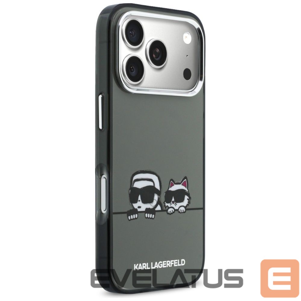 Kitos prekės Karl Lagerfeld Karl Lagerfeld IML Karl & Choupette Peekaboo Logo MagSafe Case for iPhone 17 Pro - Black