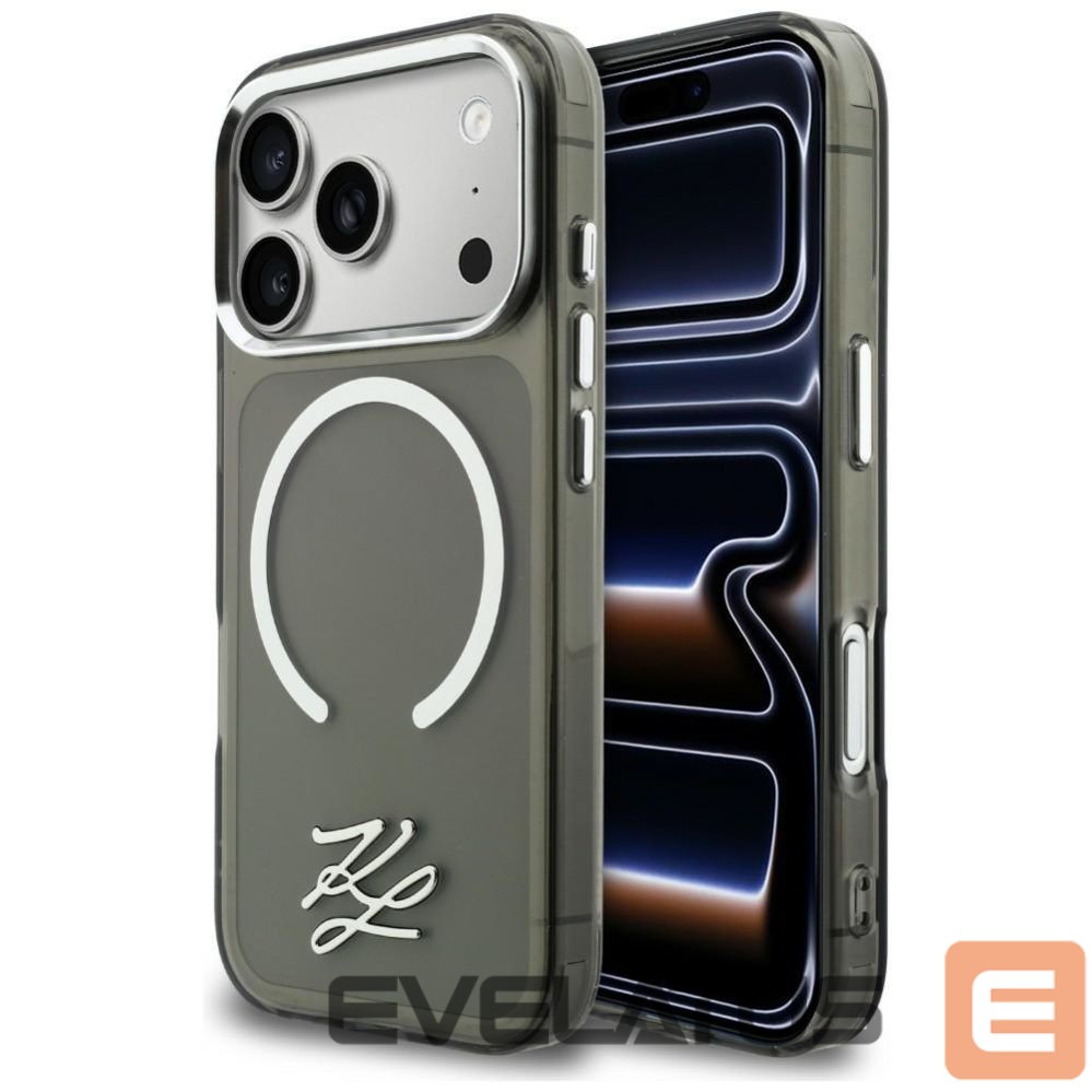 Kitos prekės Karl Lagerfeld Karl Lagerfeld IML KL Script Logo MagSafe Case for iPhone 17 Pro - Black