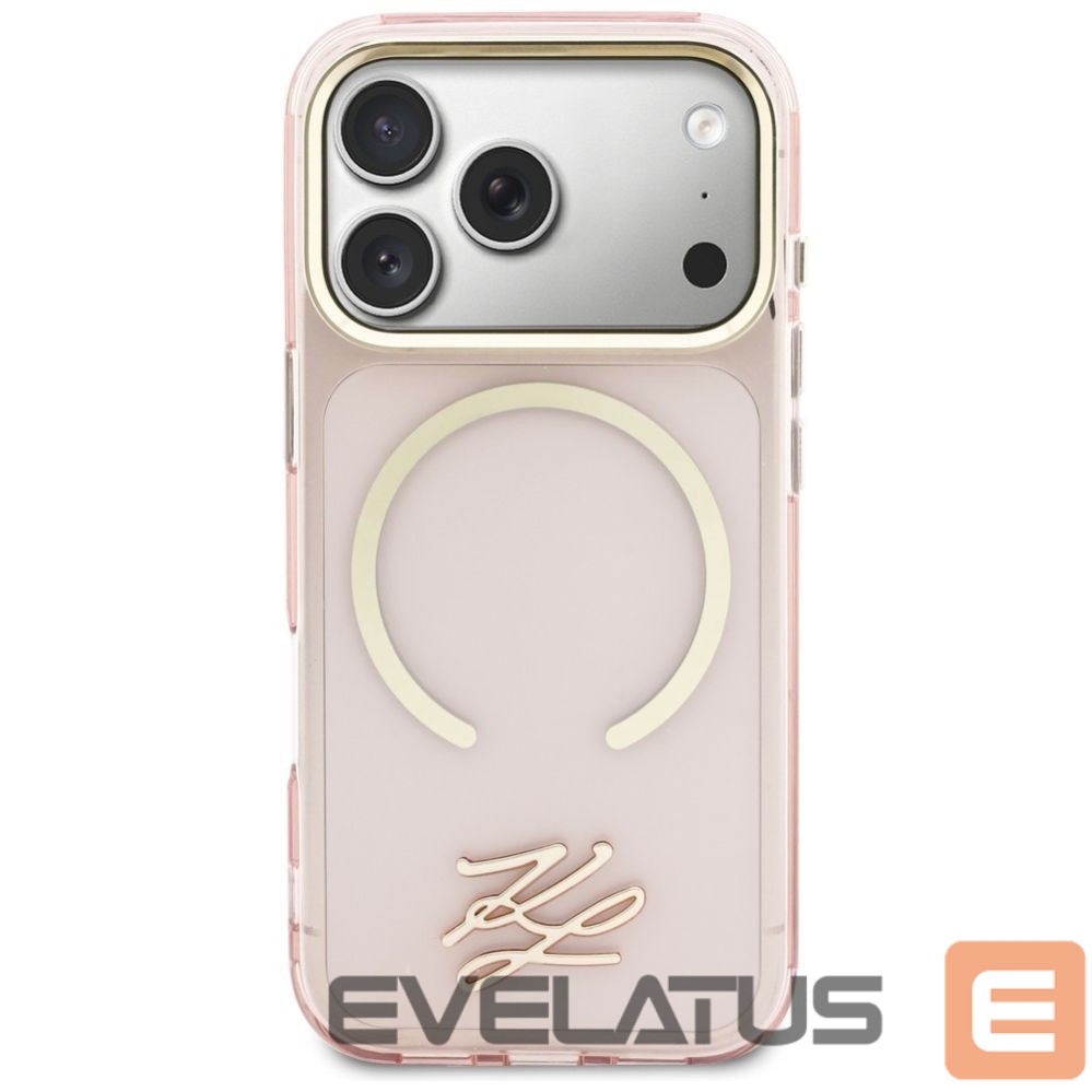 Kitos prekės Karl Lagerfeld Karl Lagerfeld IML KL Script Logo MagSafe Case for iPhone 17 Pro Max - Pink