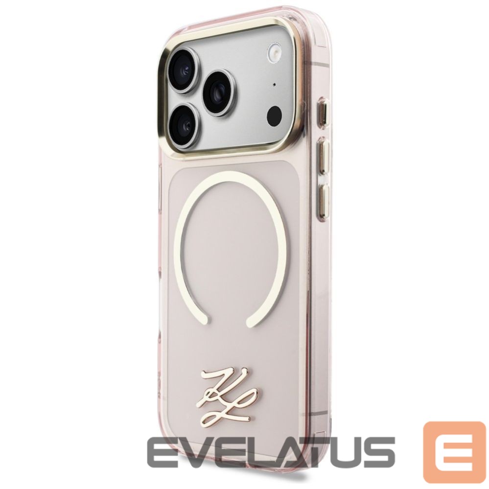 Kitos prekės Karl Lagerfeld Karl Lagerfeld IML KL Script Logo MagSafe Case for iPhone 17 Pro Max - Pink