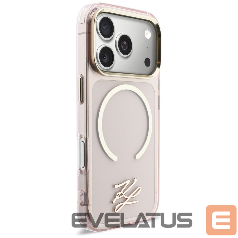 Kitos prekės Karl Lagerfeld Karl Lagerfeld IML KL Script Logo MagSafe Case for iPhone 17 Pro Max - Pink