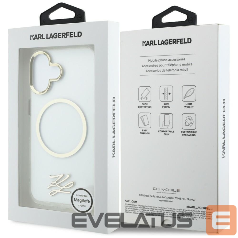 Kitos prekės Karl Lagerfeld Karl Lagerfeld IML KL Script Logo MagSafe Case for iPhone 17 - Transparent