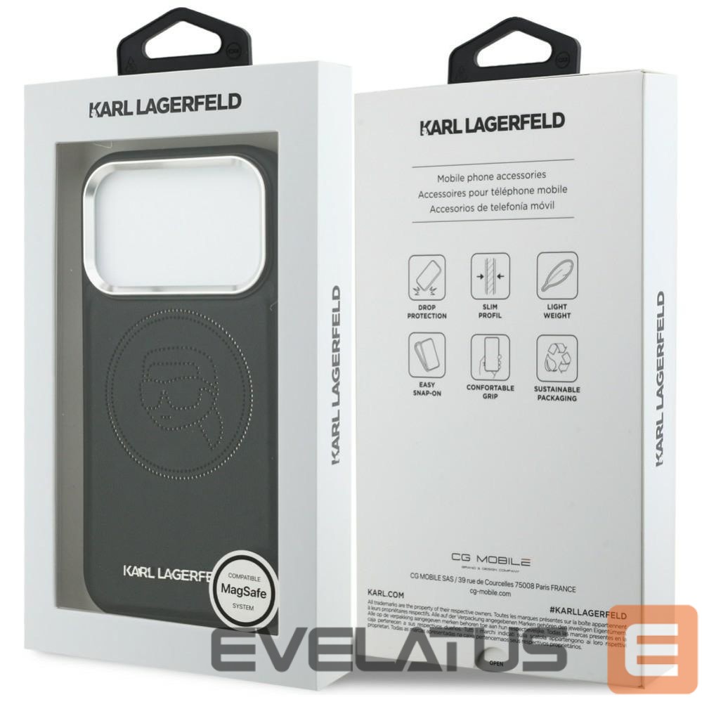 Kitos prekės Karl Lagerfeld Karl Lagerfeld K Head Point Logo MagSafe Case for iPhone 17 Pro - Black