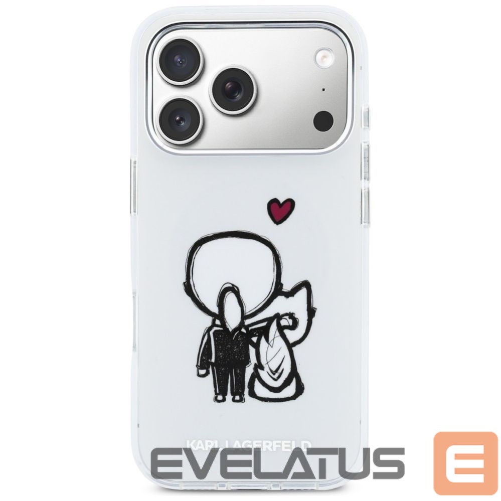 Kitos prekės Karl Lagerfeld Karl Lagerfeld Karl & Choupette Back MagSafe Case for iPhone 17 Pro - Clear