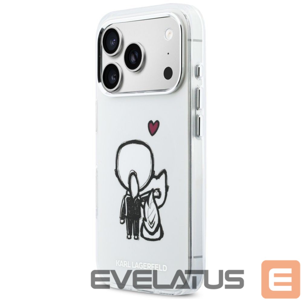 Kitos prekės Karl Lagerfeld Karl Lagerfeld Karl & Choupette Back MagSafe Case for iPhone 17 Pro - Clear