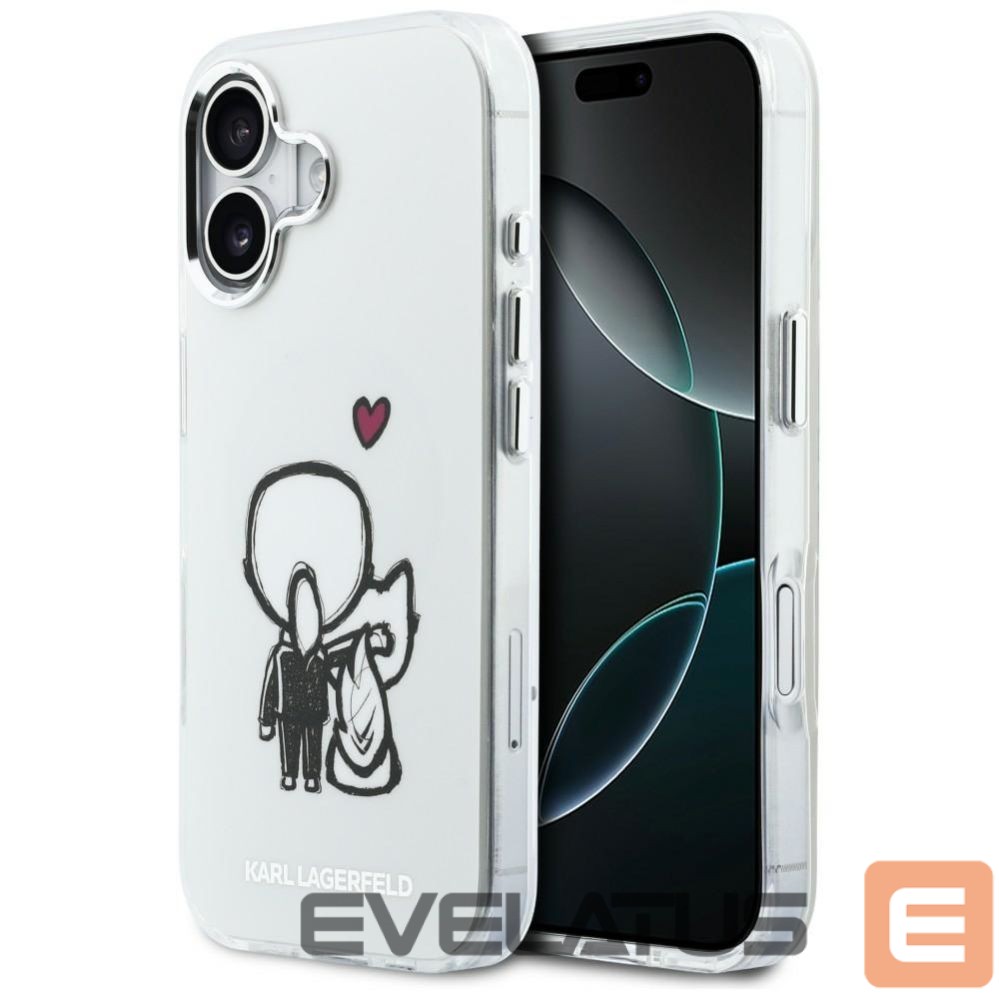 Kitos prekės Karl Lagerfeld Karl Lagerfeld Karl & Choupette Back MagSafe Case for iPhone 17 - Clear