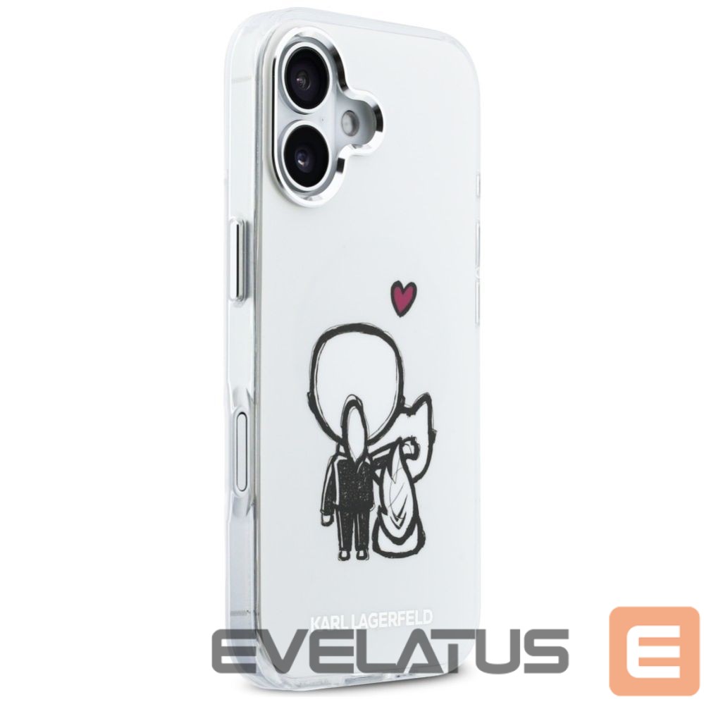 Kitos prekės Karl Lagerfeld Karl Lagerfeld Karl & Choupette Back MagSafe Case for iPhone 17 - Clear