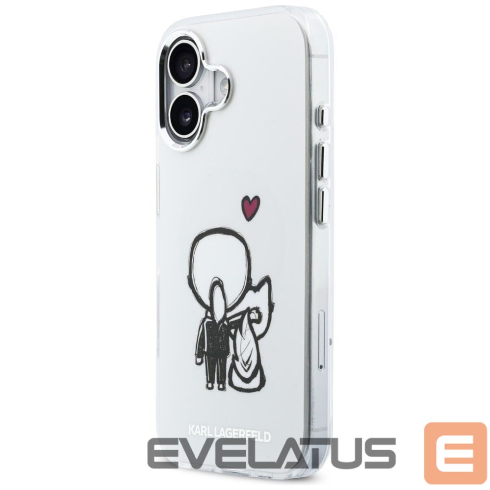 Kitos prekės Karl Lagerfeld Karl Lagerfeld Karl & Choupette Back MagSafe Case for iPhone 17 - Clear
