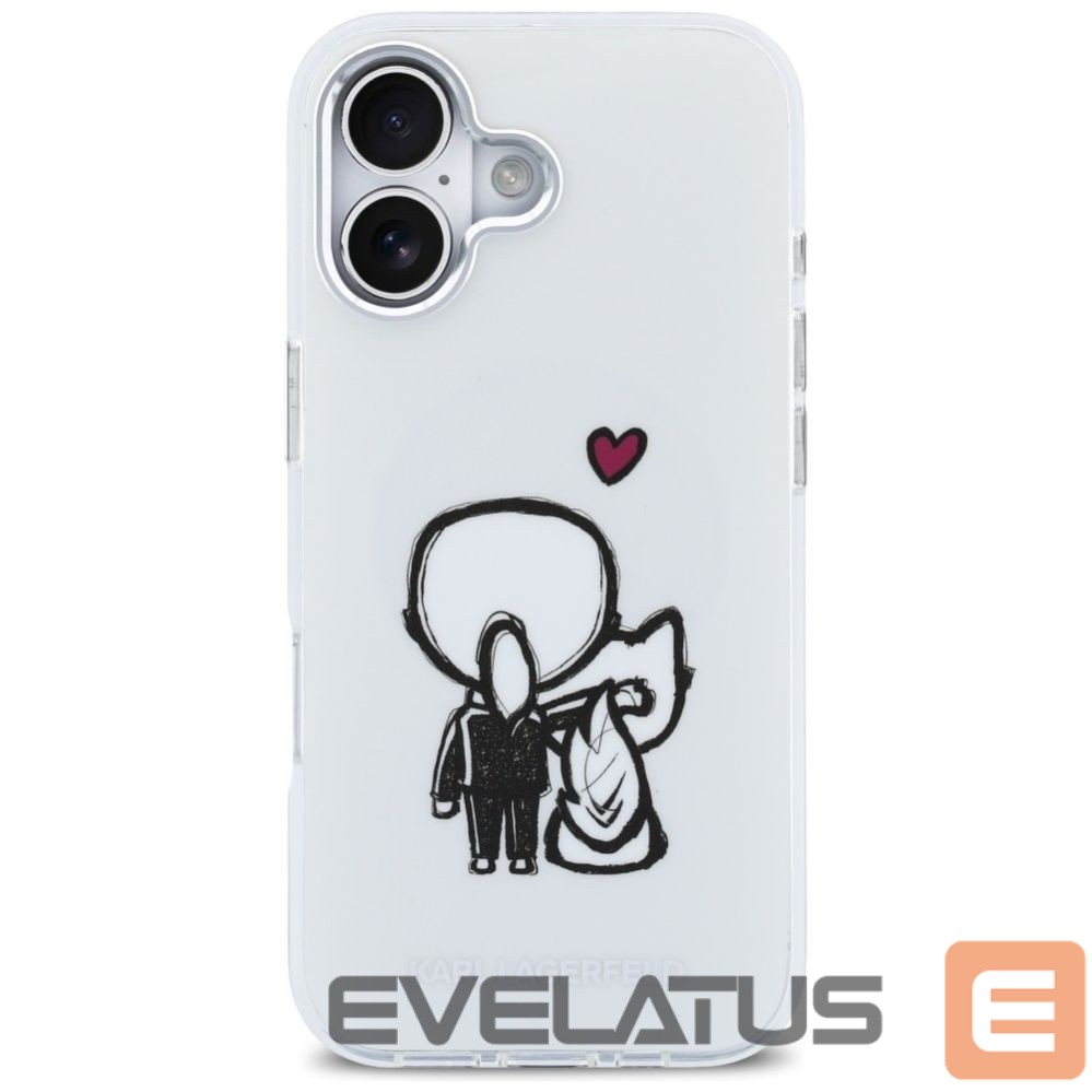 Kitos prekės Karl Lagerfeld Karl Lagerfeld Karl & Choupette Back MagSafe Case for iPhone 17 - Clear