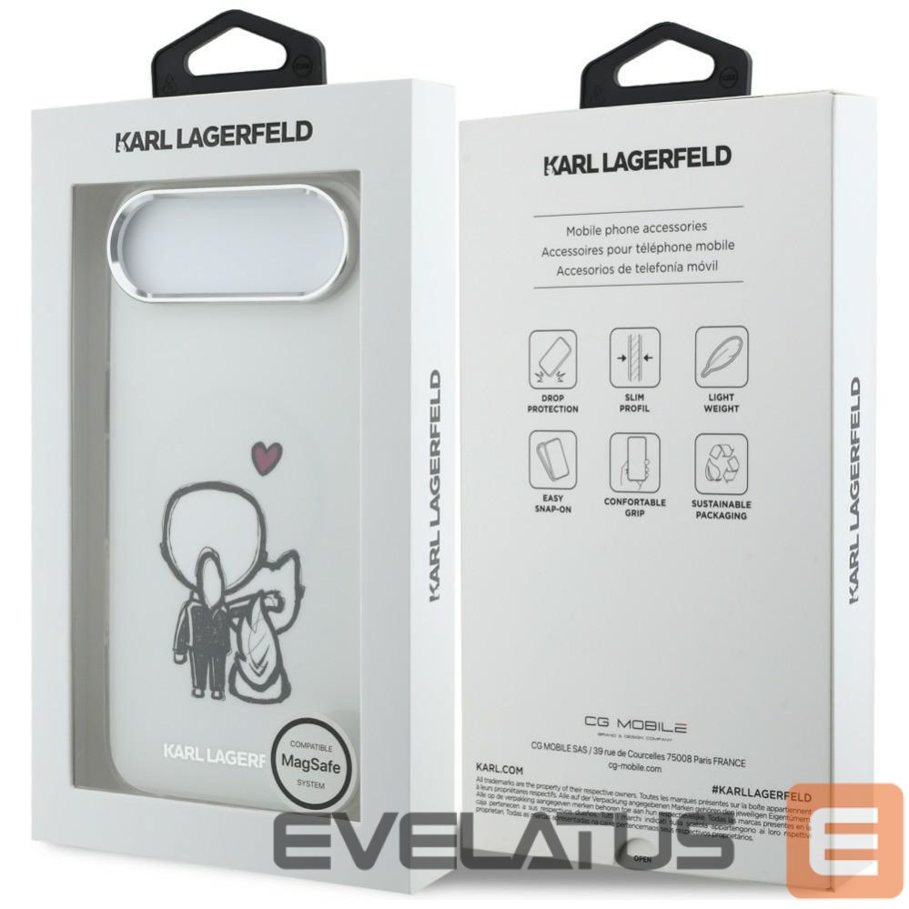 Kitos prekės Karl Lagerfeld Karl Lagerfeld Karl & Choupette Back MagSafe Case for iPhone Air - Clear