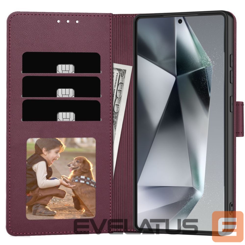 Kitos prekės Tech-Protect Tech-Protect Wallet Case for Samsung Galaxy S26 Ultra - Burgundy