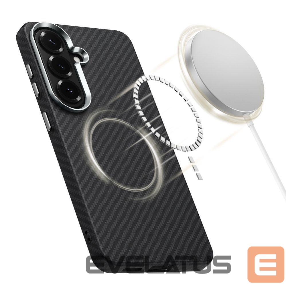 Kitos prekės Tech-Protect Tech-Protect Ion Carbon MagSafe Case for Samsung Galaxy S26 - Black and Silver