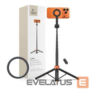 Kitos prekės Tech-Protect  Tech-Protect L10S Bluetooth Selfie Stick Tripod - Black and Orange 