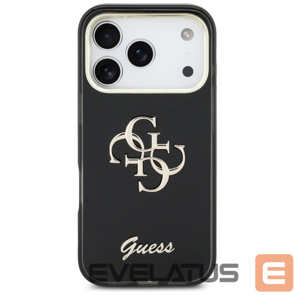 Kitos prekės Guess Guess IML 4G Script Metal case for iPhone 17 Pro Max - black
