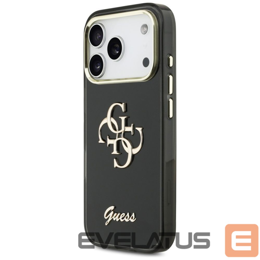 Kitos prekės Guess Guess IML 4G Script Metal case for iPhone 17 Pro Max - black