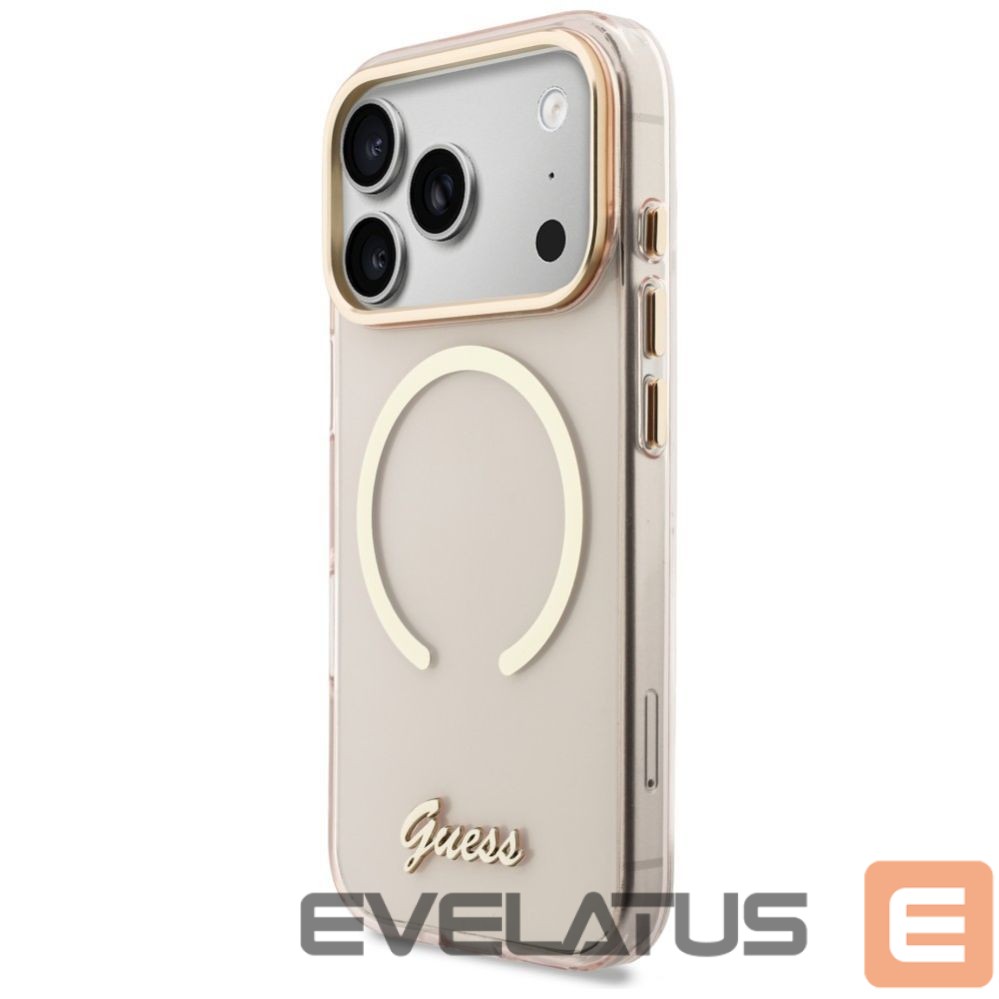 Kitos prekės Guess Guess IML Script Metal MagSafe Case for iPhone 17 Pro Max - Pink