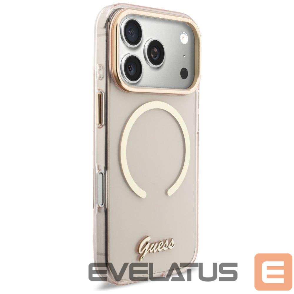 Kitos prekės Guess Guess IML Script Metal MagSafe Case for iPhone 17 Pro Max - Pink
