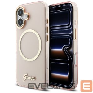 Kitos prekės Guess  Guess IML Script Metal MagSafe Case for iPhone 17 - Pink 