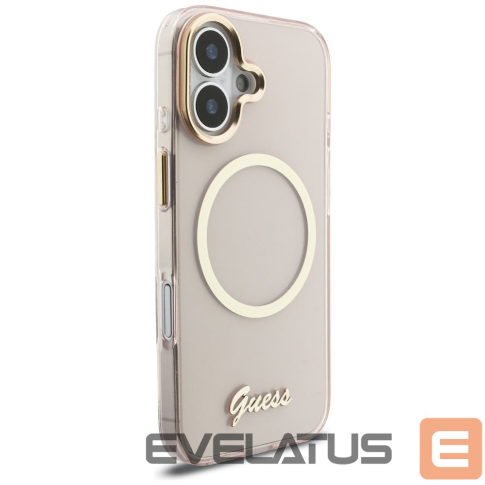 Kitos prekės Guess Guess IML Script Metal MagSafe Case for iPhone 17 - Pink