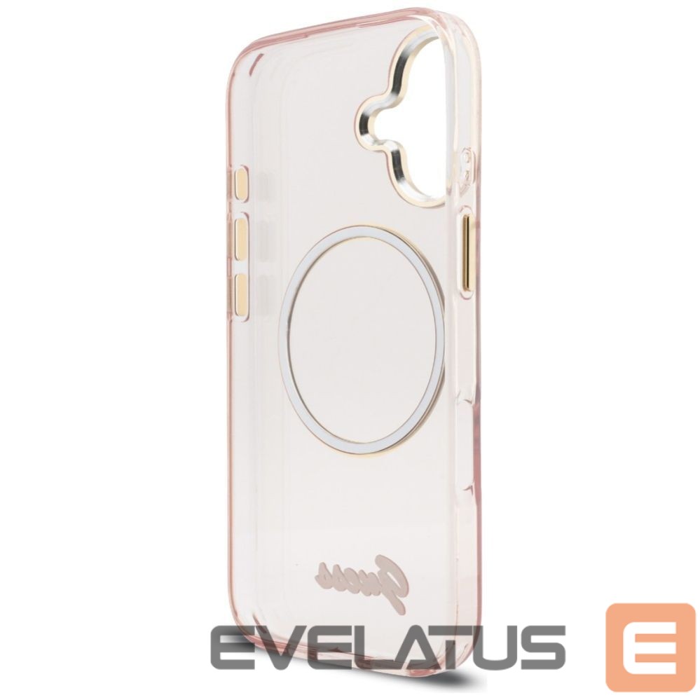Kitos prekės Guess Guess IML Script Metal MagSafe Case for iPhone 17 - Pink