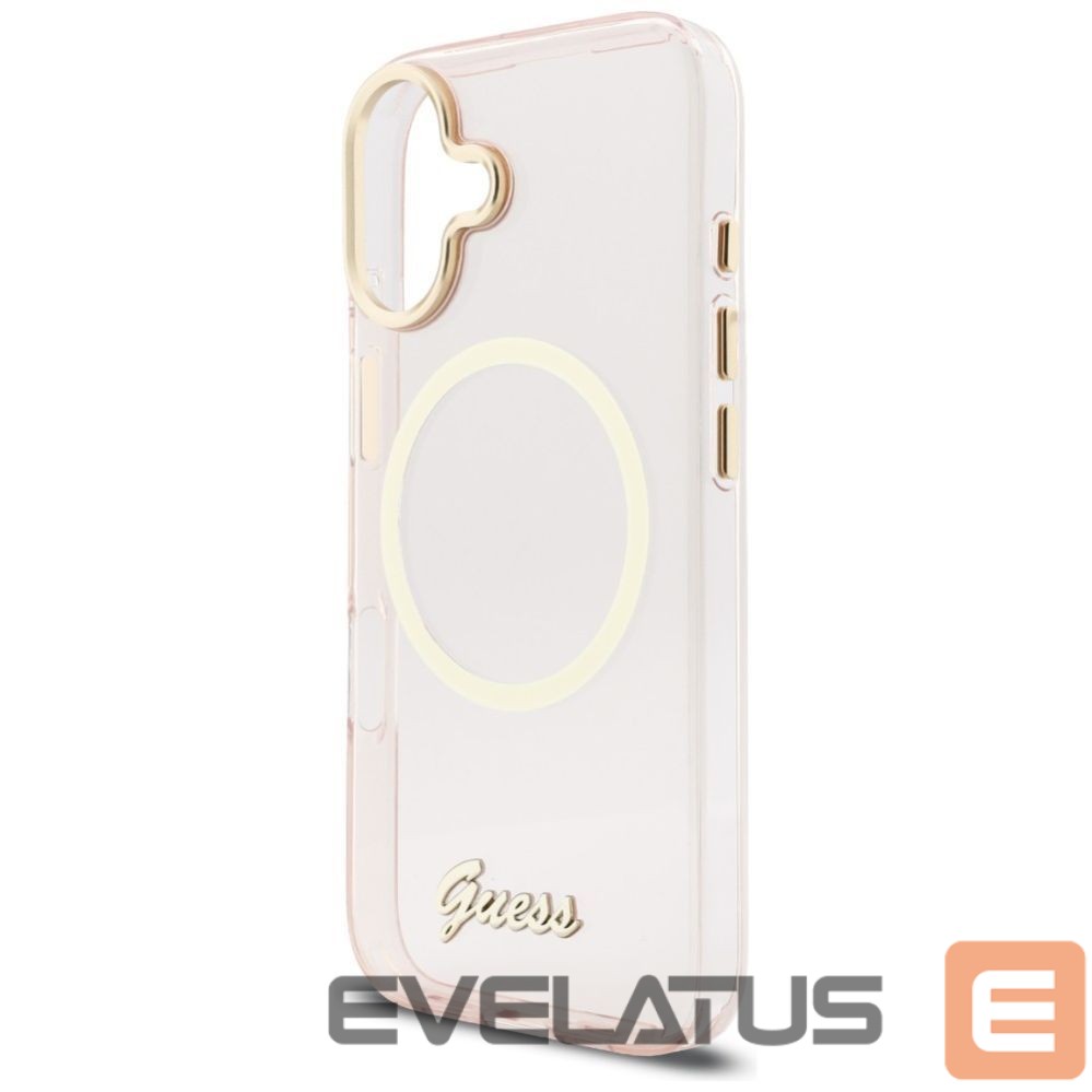 Kitos prekės Guess Guess IML Script Metal MagSafe Case for iPhone 17 - Pink