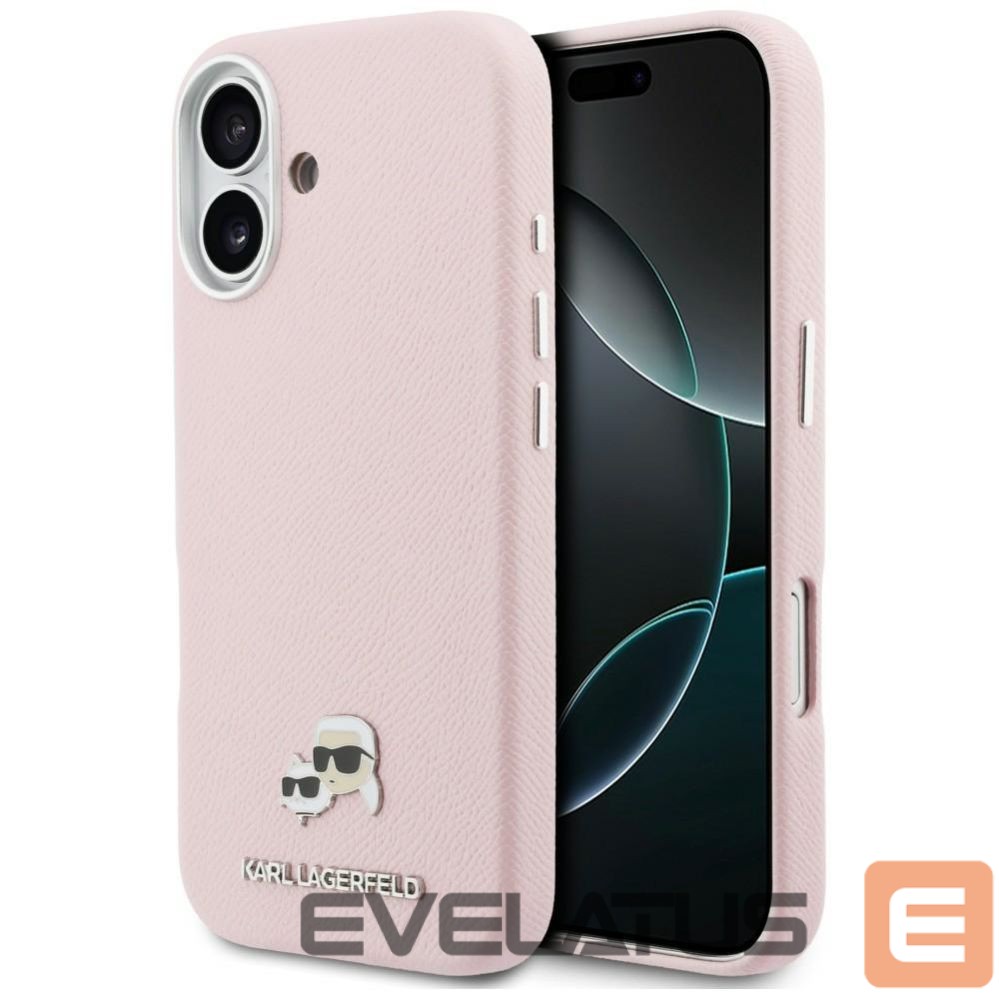 Kitos prekės Karl Lagerfeld Karl Lagerfeld Karl & Choupette Head Pins Saffiano MagSafe Case for iPhone 17 - Pink