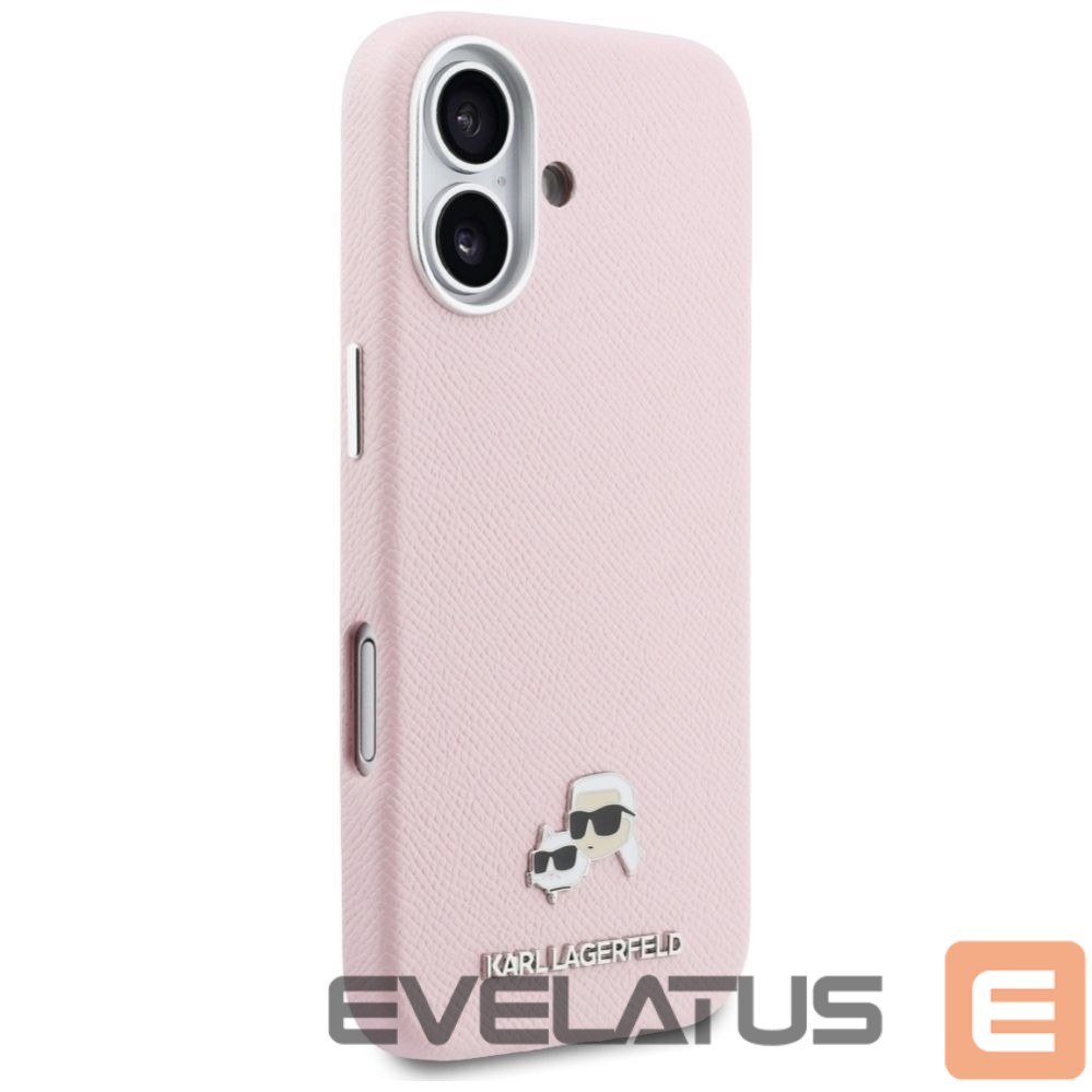 Kitos prekės Karl Lagerfeld Karl Lagerfeld Karl & Choupette Head Pins Saffiano MagSafe Case for iPhone 17 - Pink