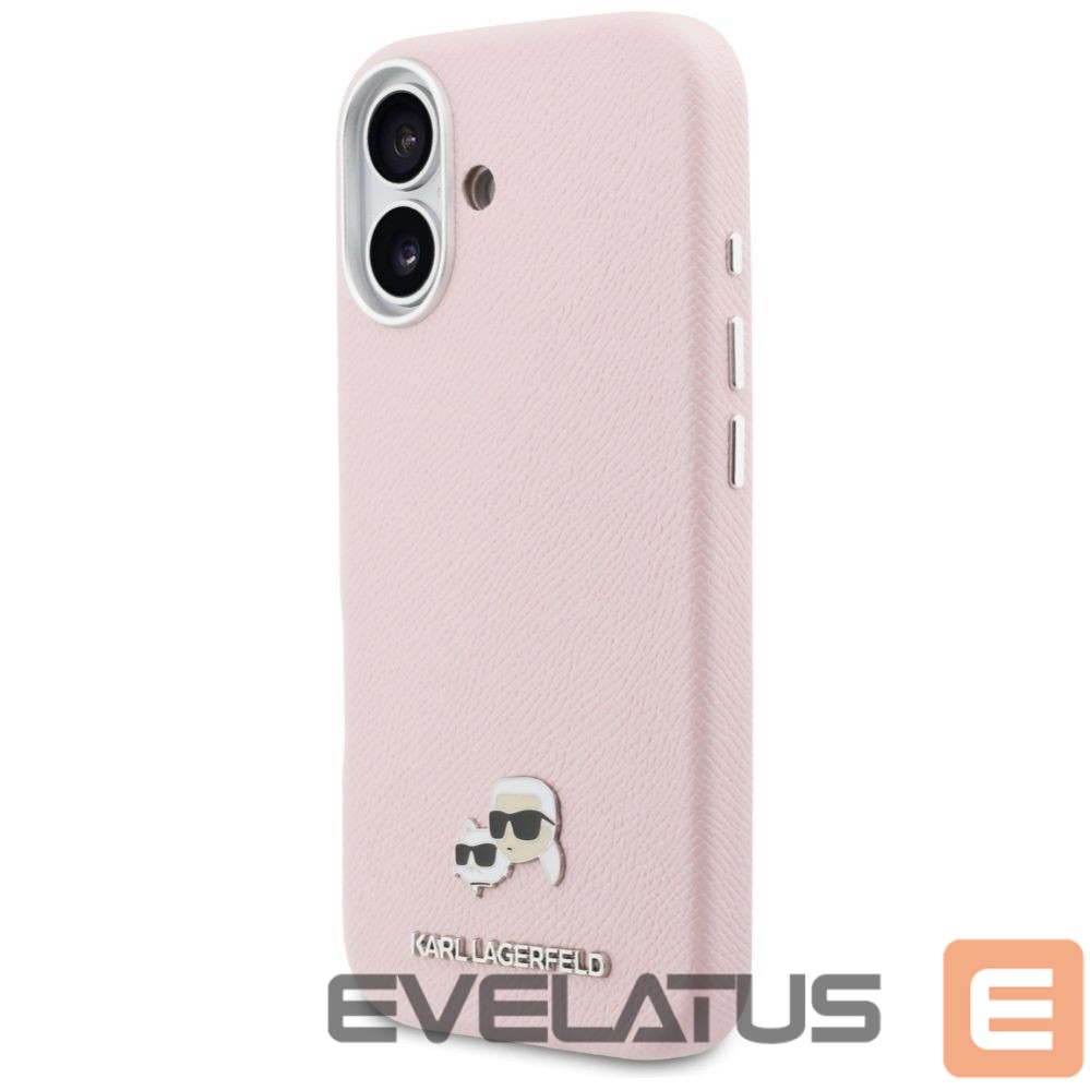 Kitos prekės Karl Lagerfeld Karl Lagerfeld Karl & Choupette Head Pins Saffiano MagSafe Case for iPhone 17 - Pink