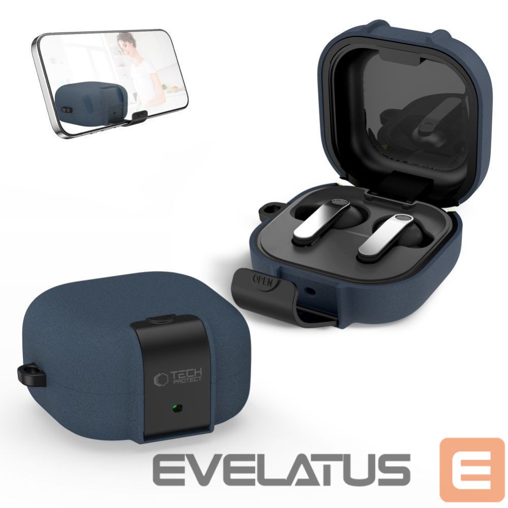 Kitos prekės Tech-Protect Tech-Protect Slim Hook Case for Samsung Galaxy Buds 4 / 4 Pro - Navy Blue