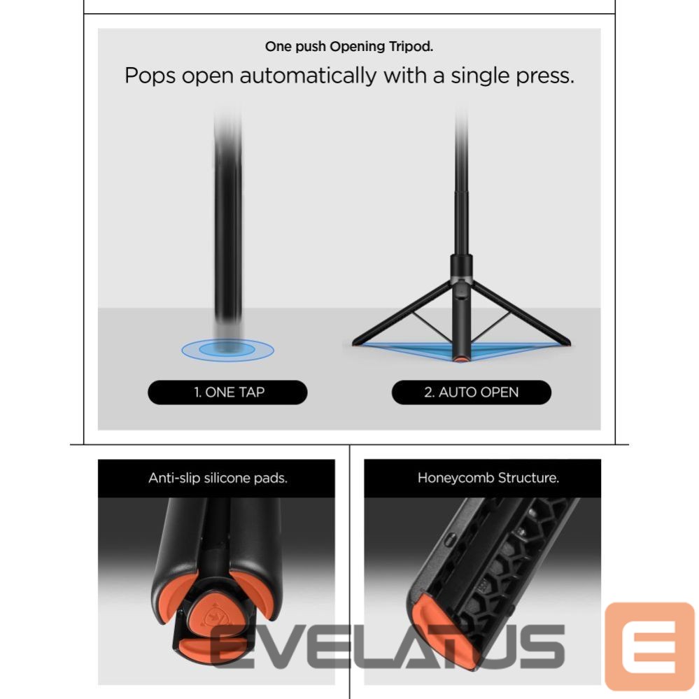 Kitos prekės Spigen Spigen S581W MagSafe Bluetooth Selfie Stick and Tripod - Black