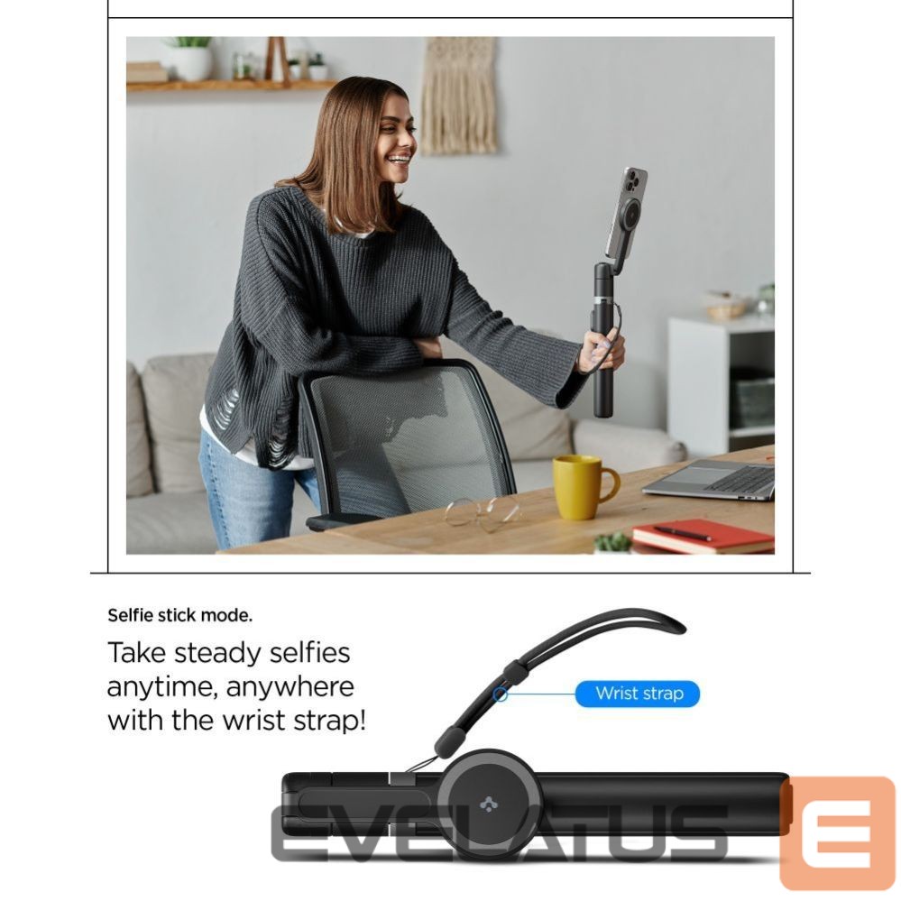 Kitos prekės Spigen Spigen S581W MagSafe Bluetooth Selfie Stick and Tripod - Black