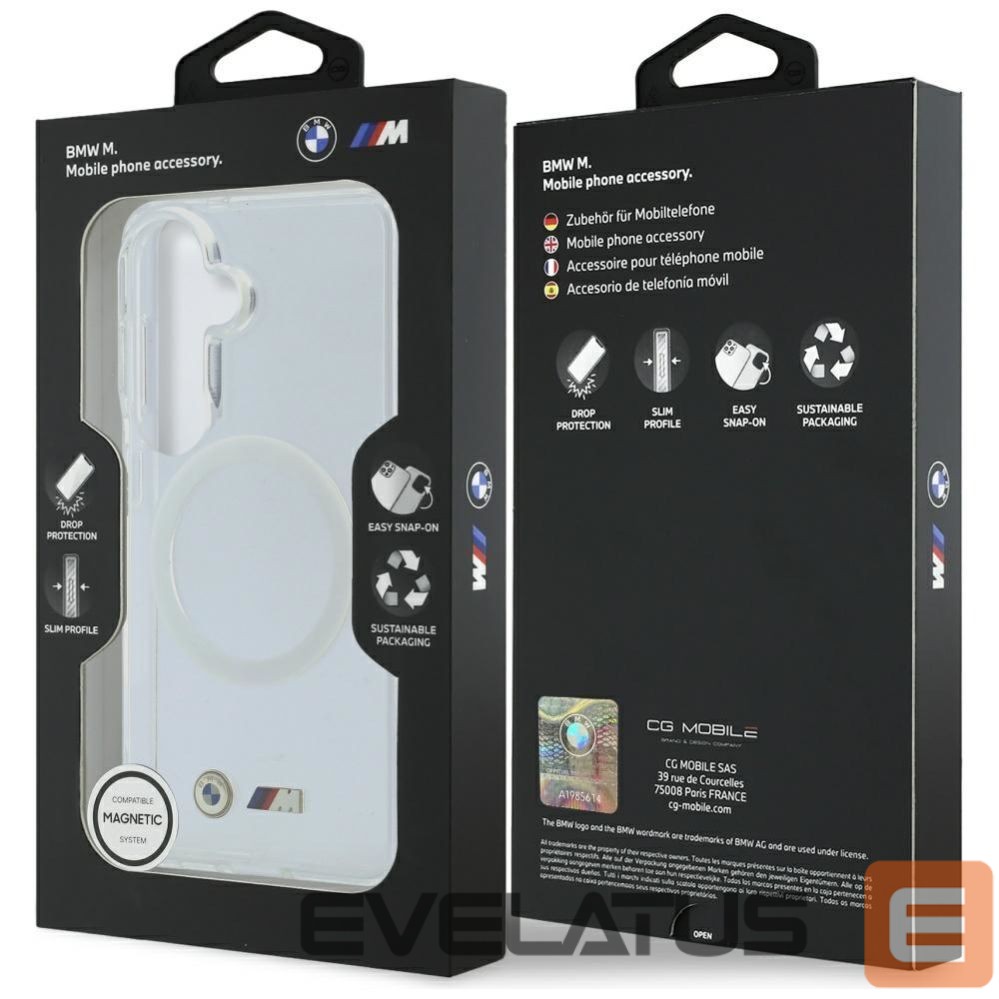 Kitos prekės BMW BMW IML Shockproof Metal Logo MagSafe Case for Samsung Galaxy S26 - Transparent