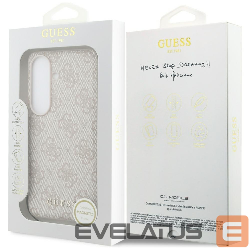 Kitos prekės Guess Guess 4G Classic Logo Charm MagSafe Case for Samsung Galaxy S26 - Pink