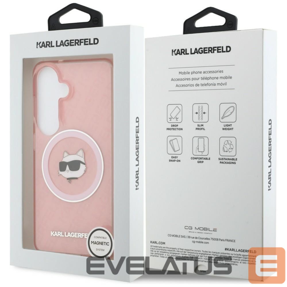 Kitos prekės Karl Lagerfeld Karl Lagerfeld IML Repeated Choupette MagSafe Case for Samsung Galaxy S26 Plus - Pink