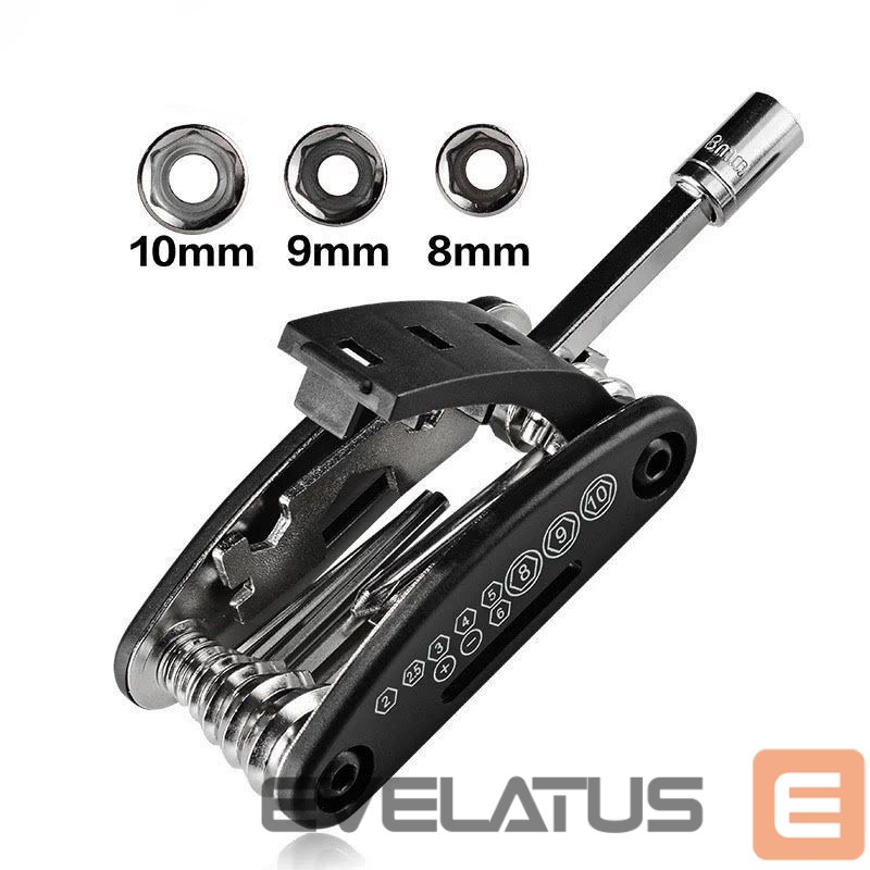 Dviračio priedas Rockbros Rockbros GJ1601 16-in-1 multi-tool for bicycle repair - black