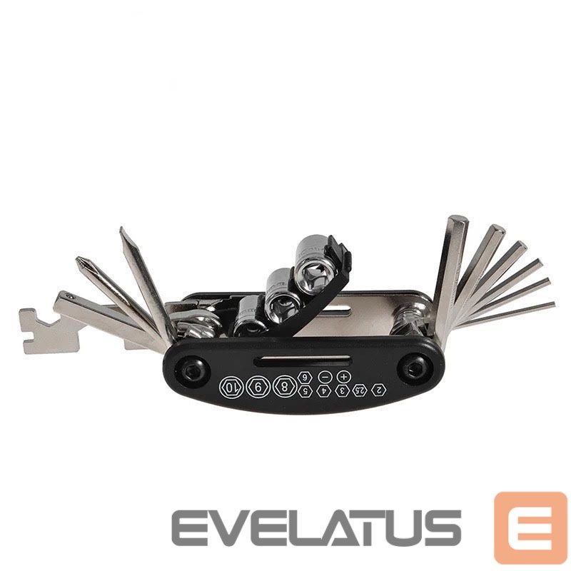 Dviračio priedas Rockbros Rockbros GJ1601 16-in-1 multi-tool for bicycle repair - black