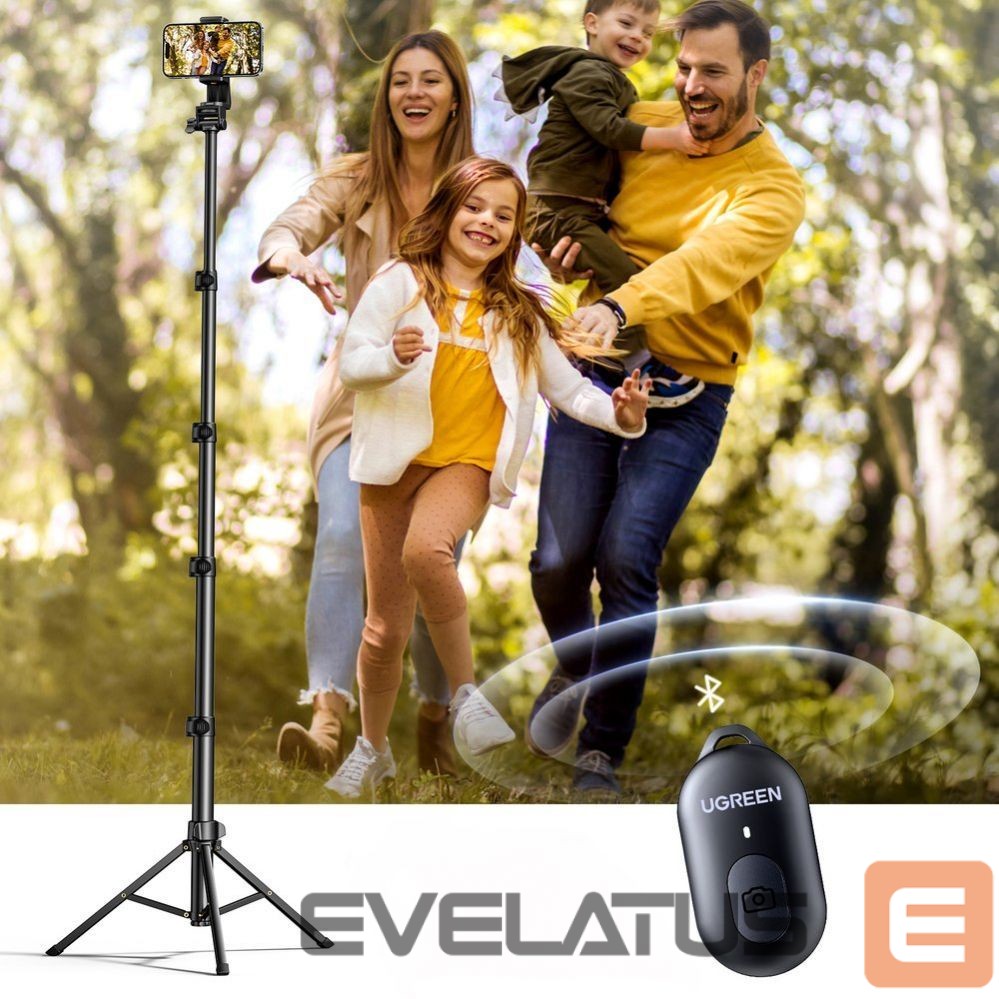 Fotoaparato priedas Ugreen Ugreen LP680 selfie stick with stand and Bluetooth remote control 1.8m - black
