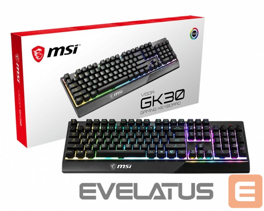 Kompiuterio klaviatūra MSI Vigor GK30 Gaming Keyboard, US Layout, Wired, Black
